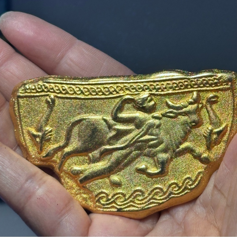 Gold Bull Rider Motif Brooch Story Teller Running with Bulls Europe Style 1375 R